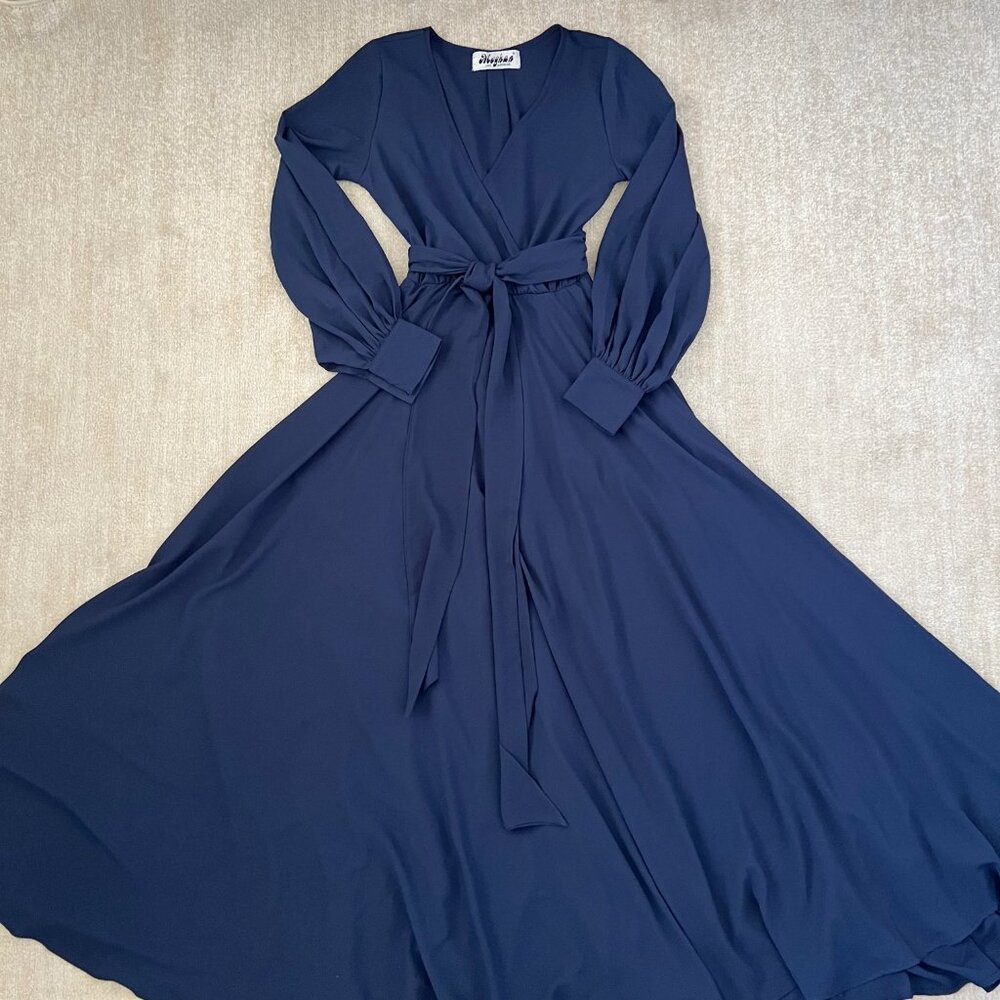 Meghan Los Angeles Lilypad Blue Maxi Dress S